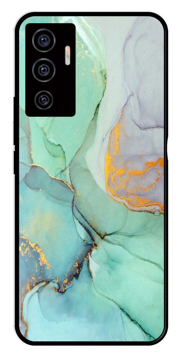 Marble Design Metal Mobile Case for Vivo V22E 5G   (Design No -46)