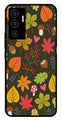 Leaves Design Metal Mobile Case for Vivo V22E 5G   (Design No -51)
