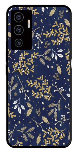 Floral Pattern  Metal Mobile Case for Vivo V22E 5G   (Design No -52)