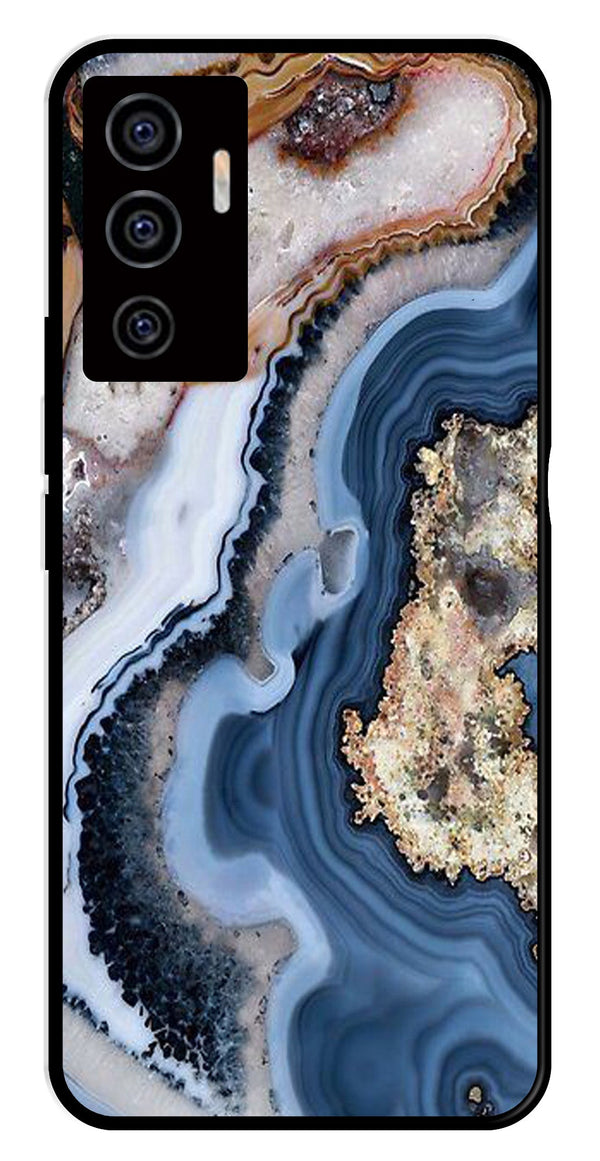 Marble Design Metal Mobile Case for Vivo V22E 5G   (Design No -53)