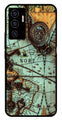 Map Design Metal Mobile Case for Vivo V22E 5G   (Design No -54)