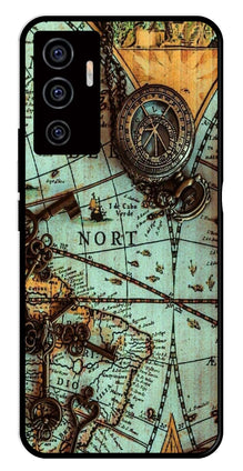 Map Design Metal Mobile Case for Vivo V22E 5G