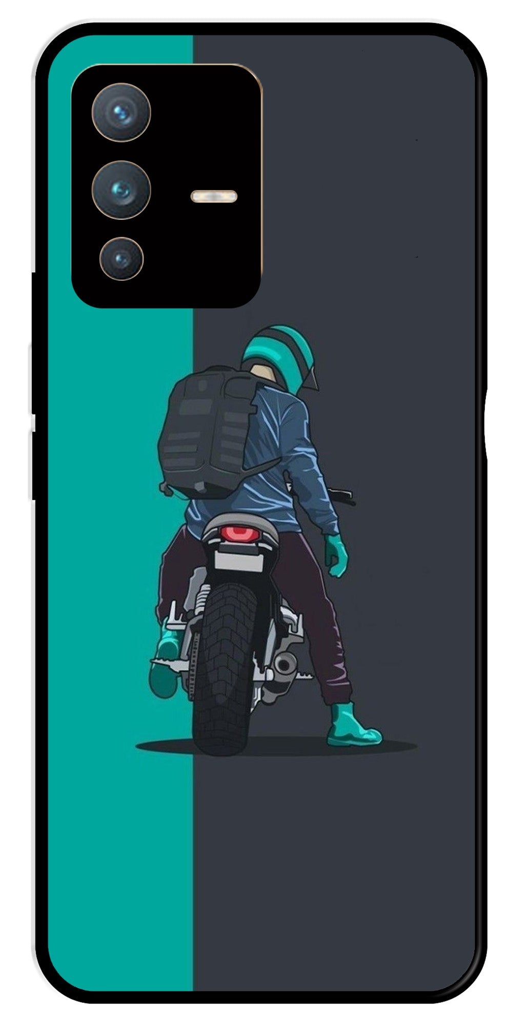 Bike Lover Metal Mobile Case for Vivo V23 5G   (Design No -05)