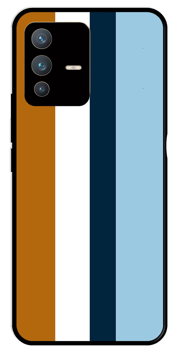 MultiColor Pattern Metal Mobile Case for Vivo V23 5G   (Design No -17)