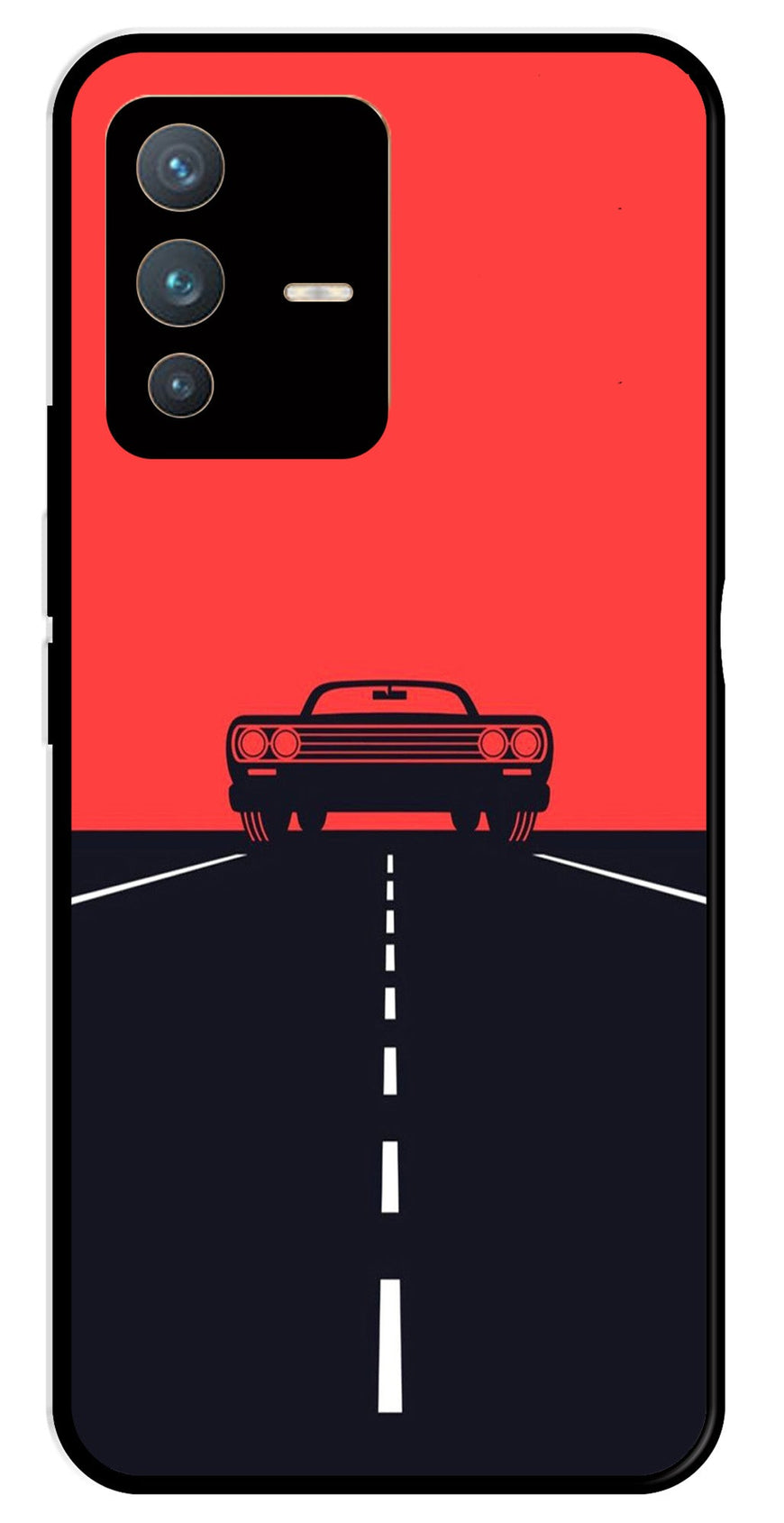 Car Lover Metal Mobile Case for Vivo V23 5G   (Design No -21)