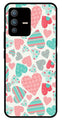 Hearts Pattern Metal Mobile Case for Vivo V23 5G   (Design No -22)