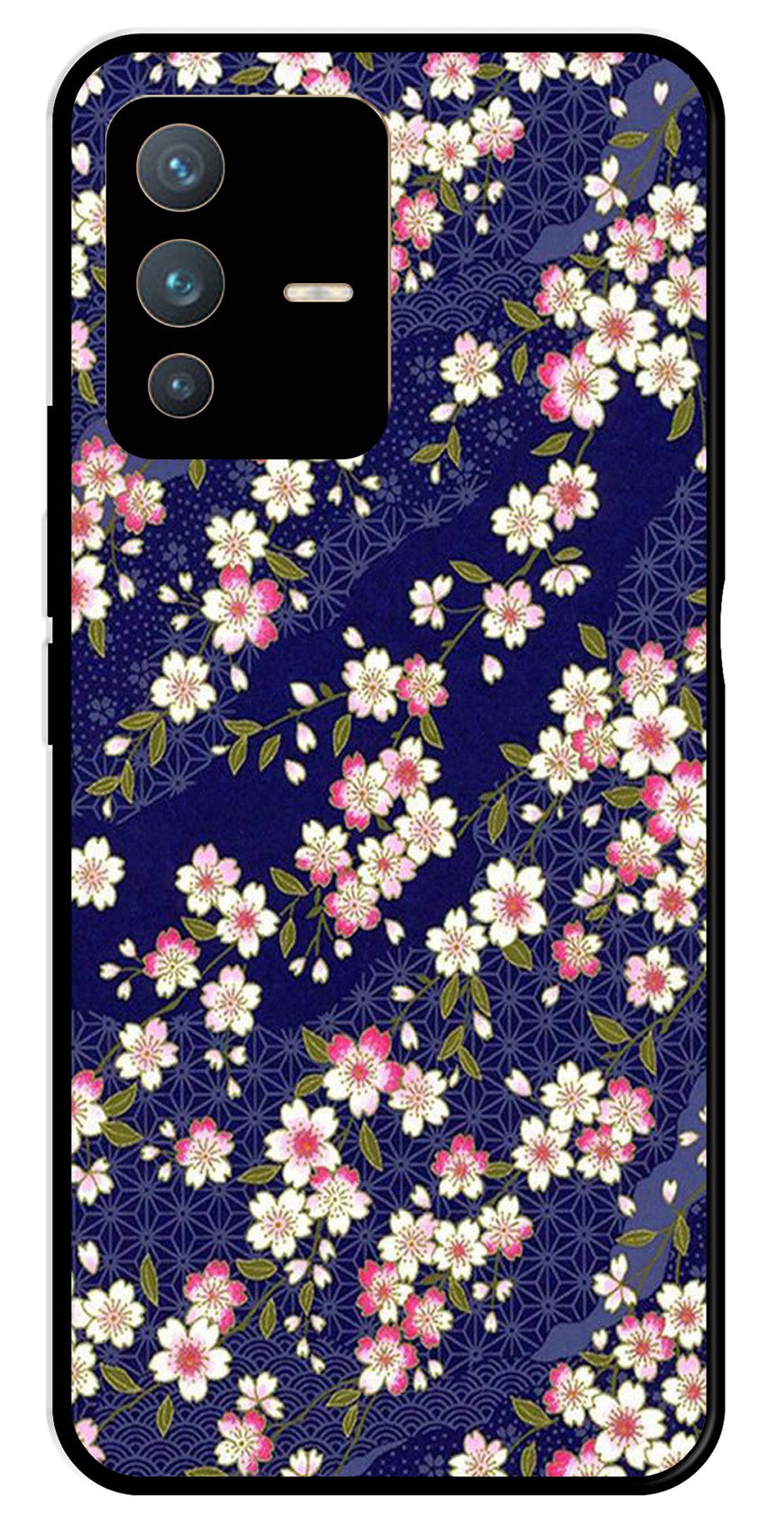 Flower Design Metal Mobile Case for Vivo V23 5G   (Design No -25)