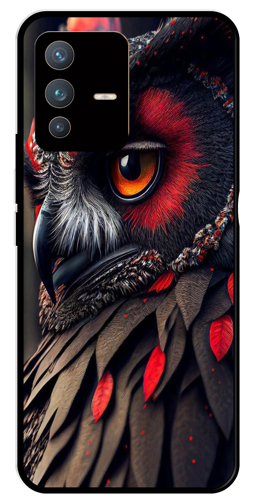 Owl Design Metal Mobile Case for Vivo V23 5G   (Design No -26)