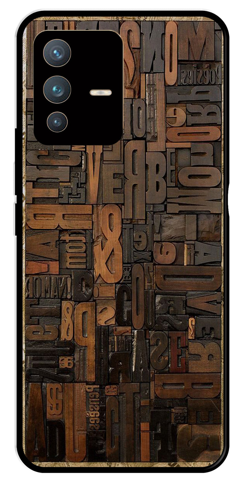 Alphabets Metal Mobile Case for Vivo V23 5G   (Design No -32)