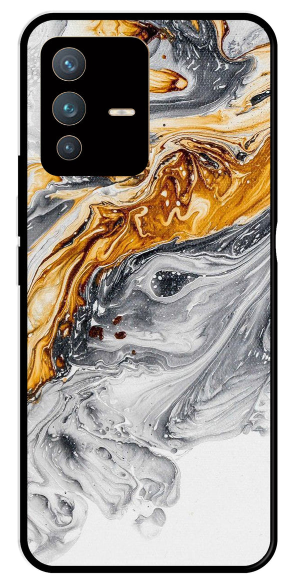 Marble Pattern Metal Mobile Case for Vivo V23 5G   (Design No -36)