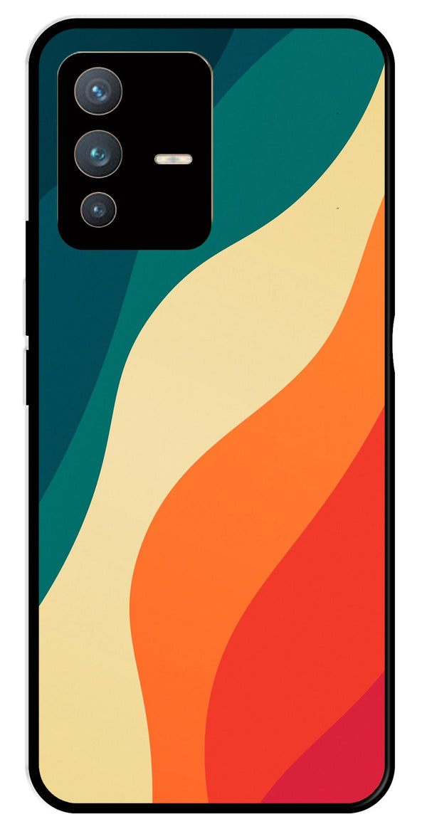 Muted Rainbow Metal Mobile Case for Vivo V23 5G   (Design No -39)