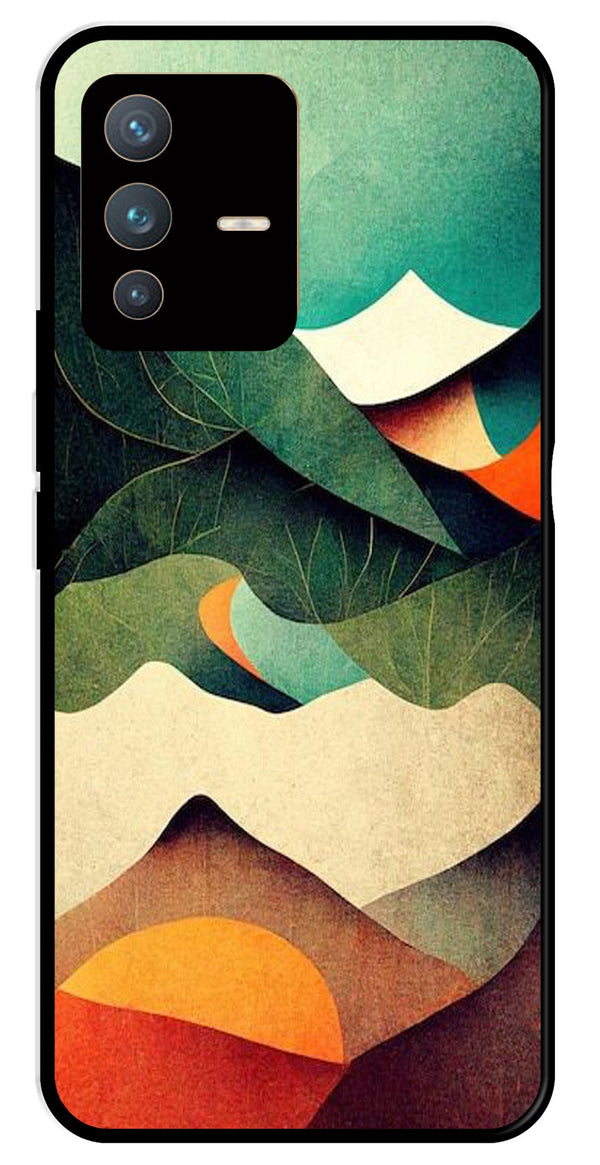MultiColor Pattern Metal Mobile Case for Vivo V23 5G   (Design No -43)