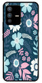 Flower Leaves Design Metal Mobile Case for Vivo V23 5G   (Design No -50)