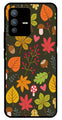 Leaves Design Metal Mobile Case for Vivo V23 5G   (Design No -51)