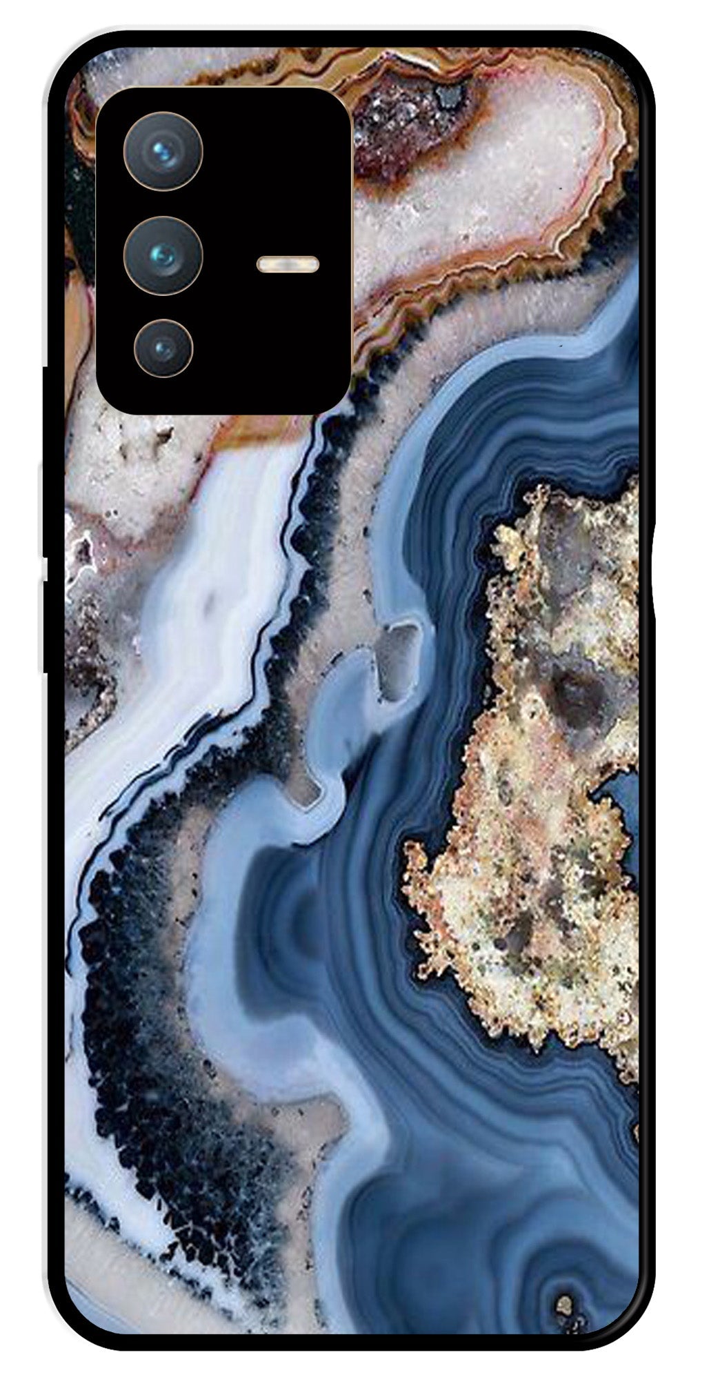 Marble Design Metal Mobile Case for Vivo V23 5G   (Design No -53)