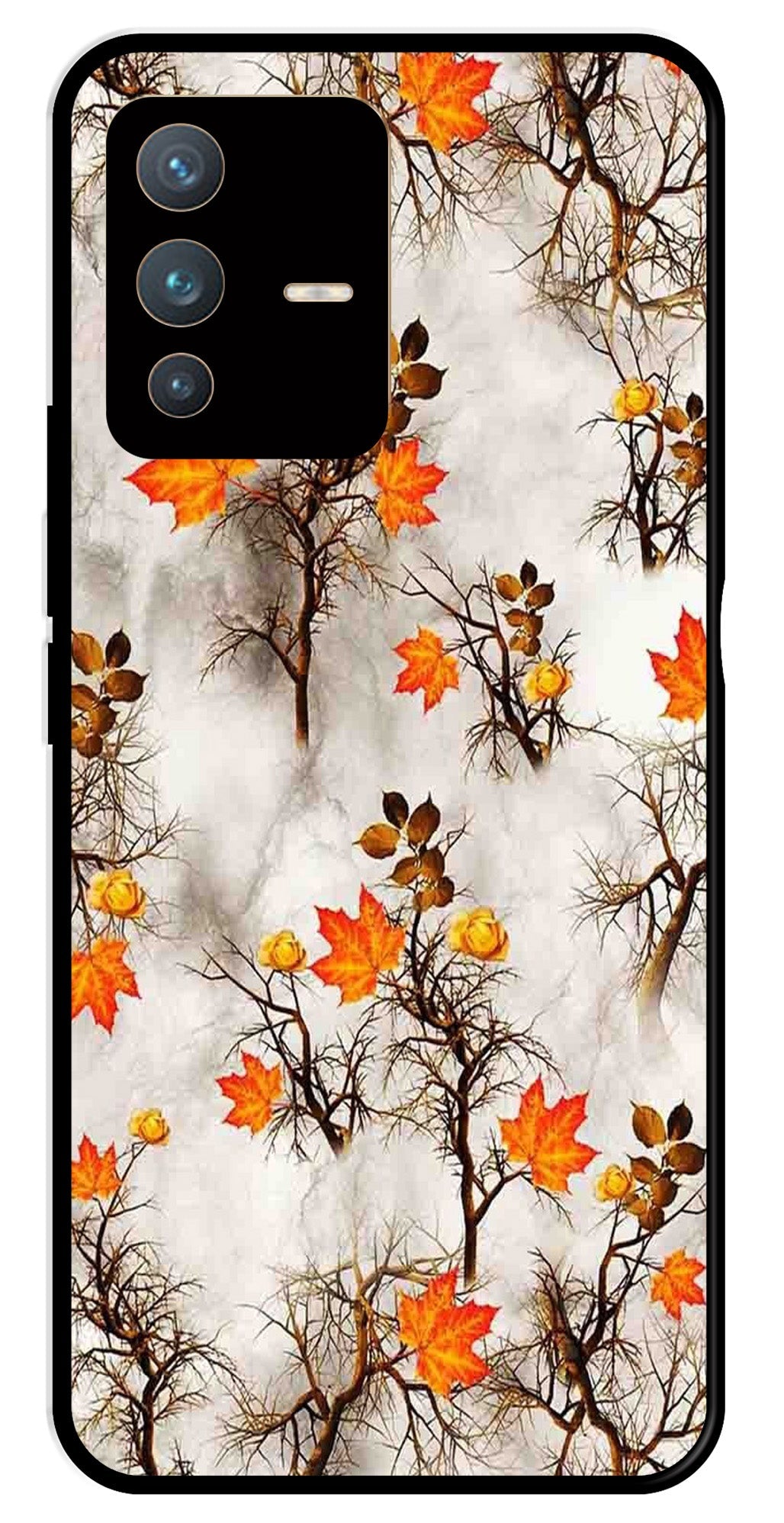 Autumn leaves Metal Mobile Case for Vivo V23 5G   (Design No -55)
