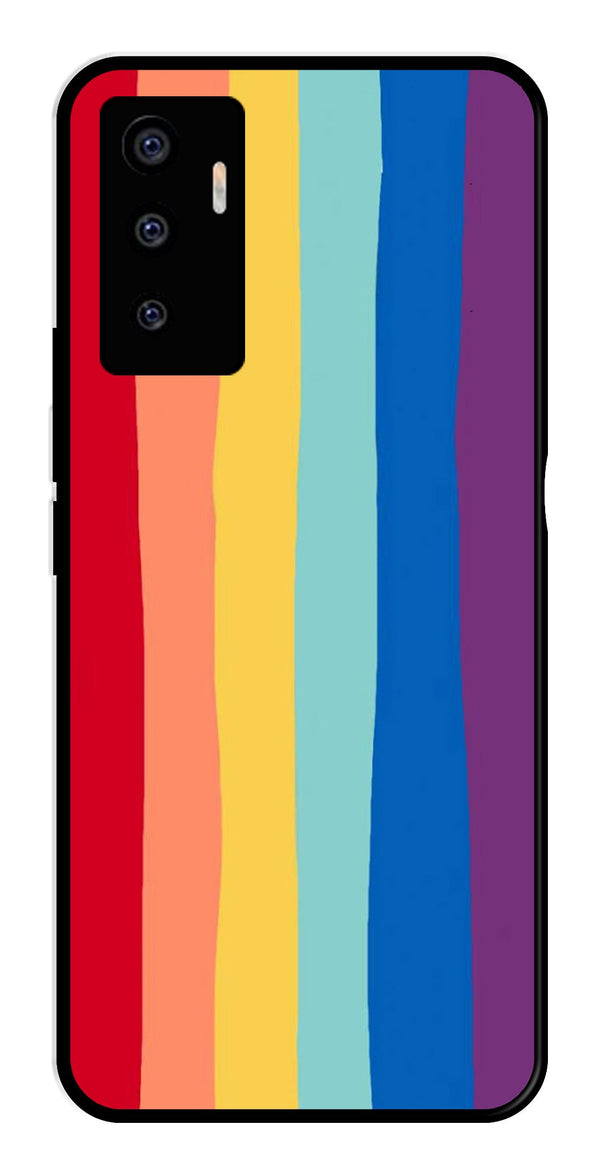 Rainbow MultiColor Metal Mobile Case for Vivo V23E 5G   (Design No -03)