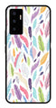 Colorful Feathers Metal Mobile Case for Vivo V23E 5G   (Design No -06)