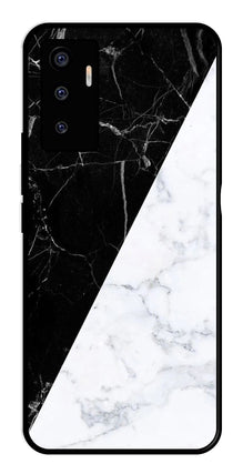 Black White Marble Design Metal Mobile Case for Vivo V23E 5G