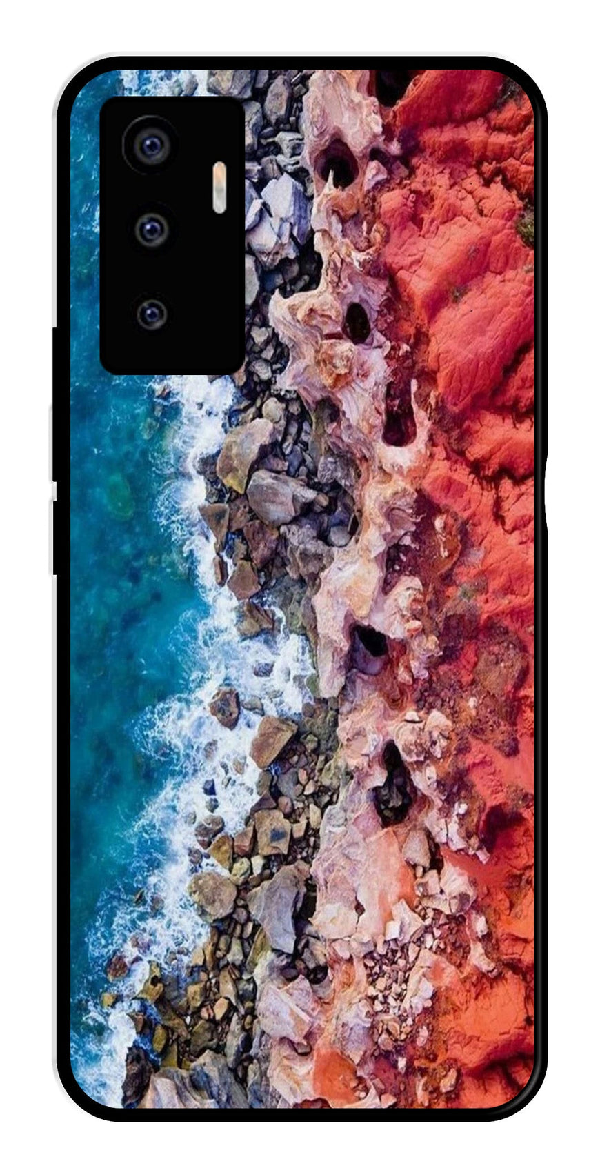 Sea Shore Metal Mobile Case for Vivo V23E 5G   (Design No -18)