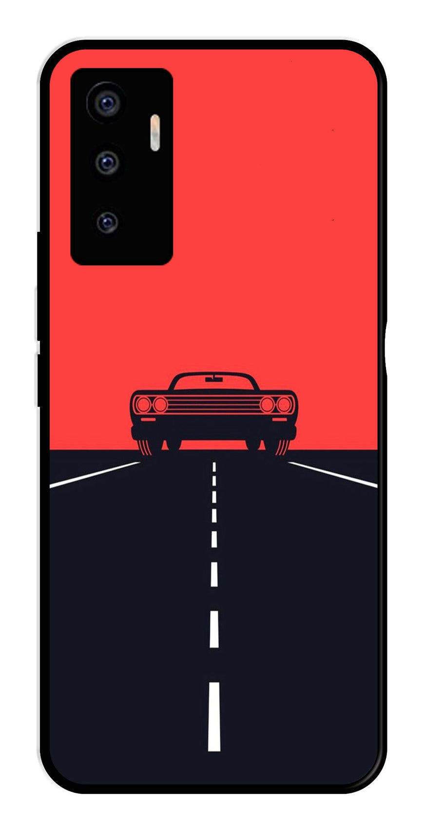 Car Lover Metal Mobile Case for Vivo V23E 5G   (Design No -21)