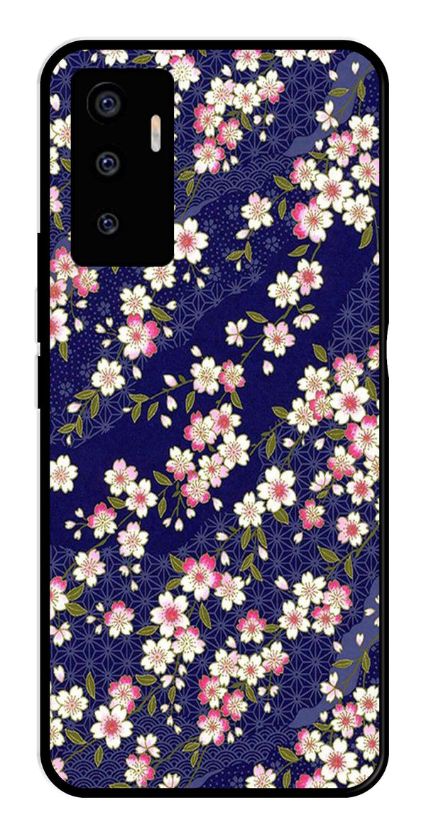 Flower Design Metal Mobile Case for Vivo V23E 5G   (Design No -25)