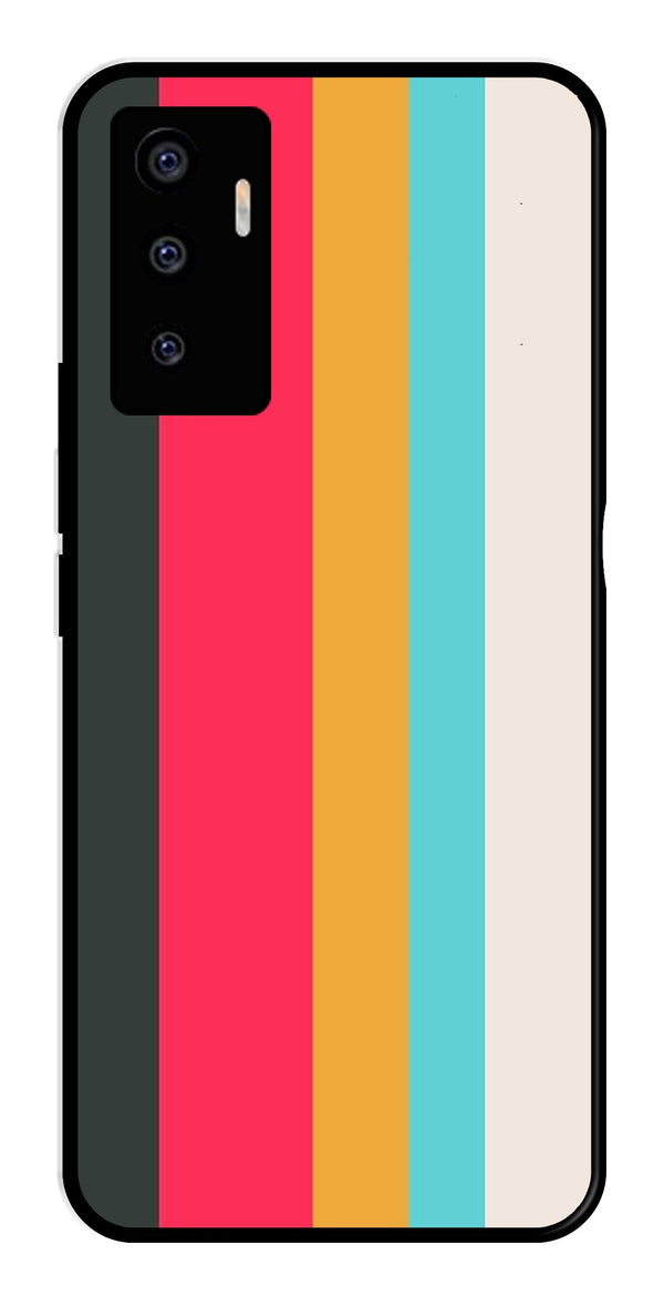 Muted Rainbow Metal Mobile Case for Vivo V23E 5G   (Design No -31)