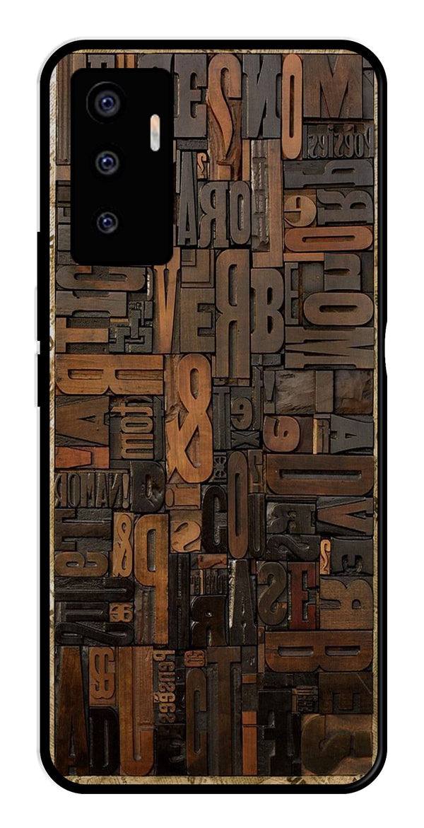 Alphabets Metal Mobile Case for Vivo V23E 5G   (Design No -32)