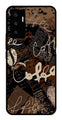 Coffee Pattern Metal Mobile Case for Vivo V23E 5G   (Design No -37)