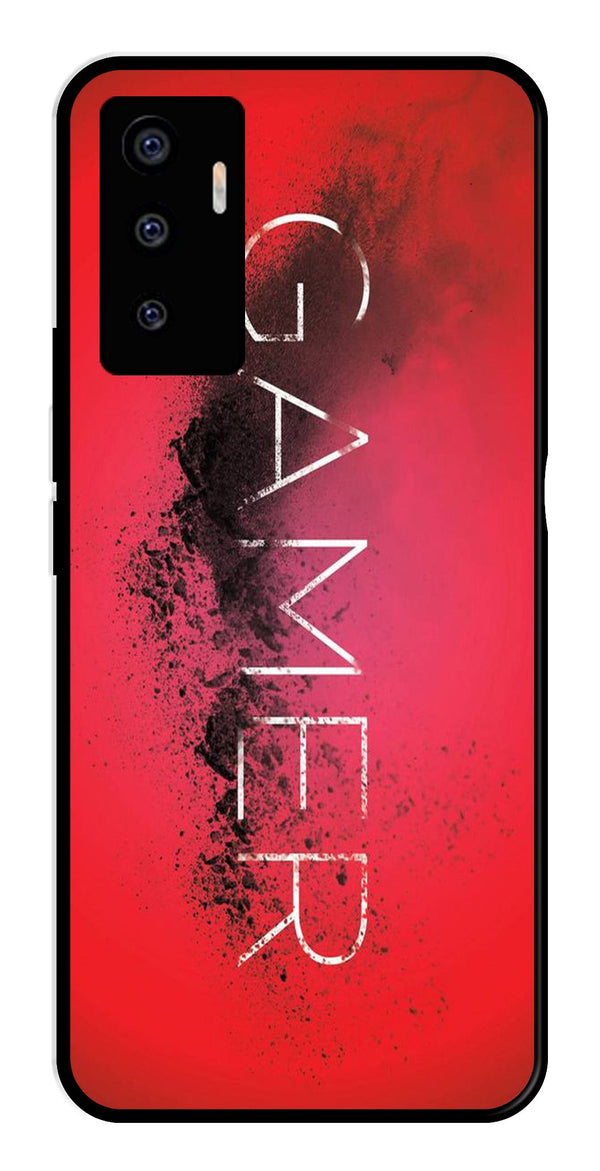 Gamer Pattern Metal Mobile Case for Vivo V23E 5G   (Design No -41)