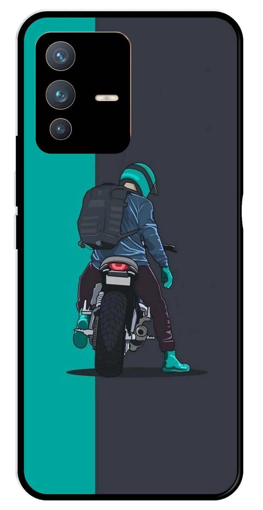 Bike Lover Metal Mobile Case for Vivo V23 Pro 5G   (Design No -05)