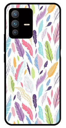 Colorful Feathers Metal Mobile Case for Vivo V23 Pro 5G