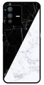 Black White Marble Design Metal Mobile Case for Vivo V23 Pro 5G   (Design No -09)