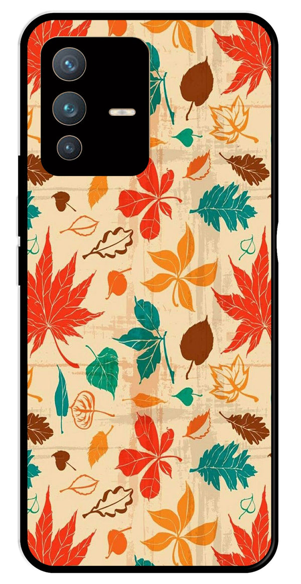 Leafs Design Metal Mobile Case for Vivo V23 Pro 5G   (Design No -14)