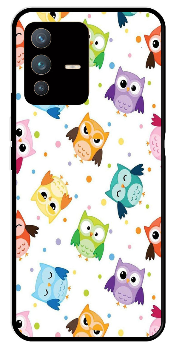 Owls Pattern Metal Mobile Case for Vivo V23 Pro 5G   (Design No -20)