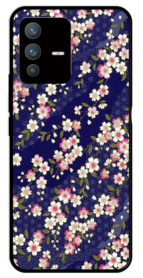Flower Design Metal Mobile Case for Vivo V23 Pro 5G   (Design No -25)