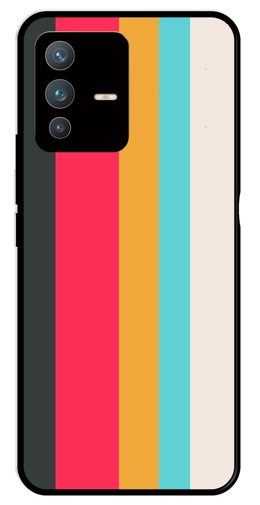 Muted Rainbow Metal Mobile Case for Vivo V23 Pro 5G   (Design No -31)