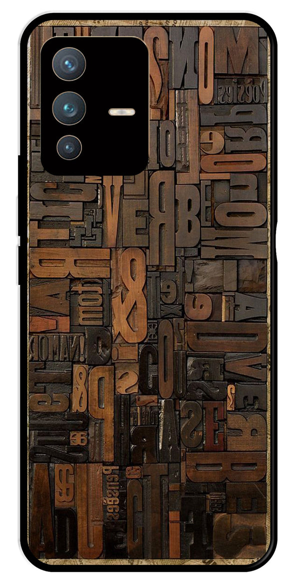 Alphabets Metal Mobile Case for Vivo V23 Pro 5G   (Design No -32)