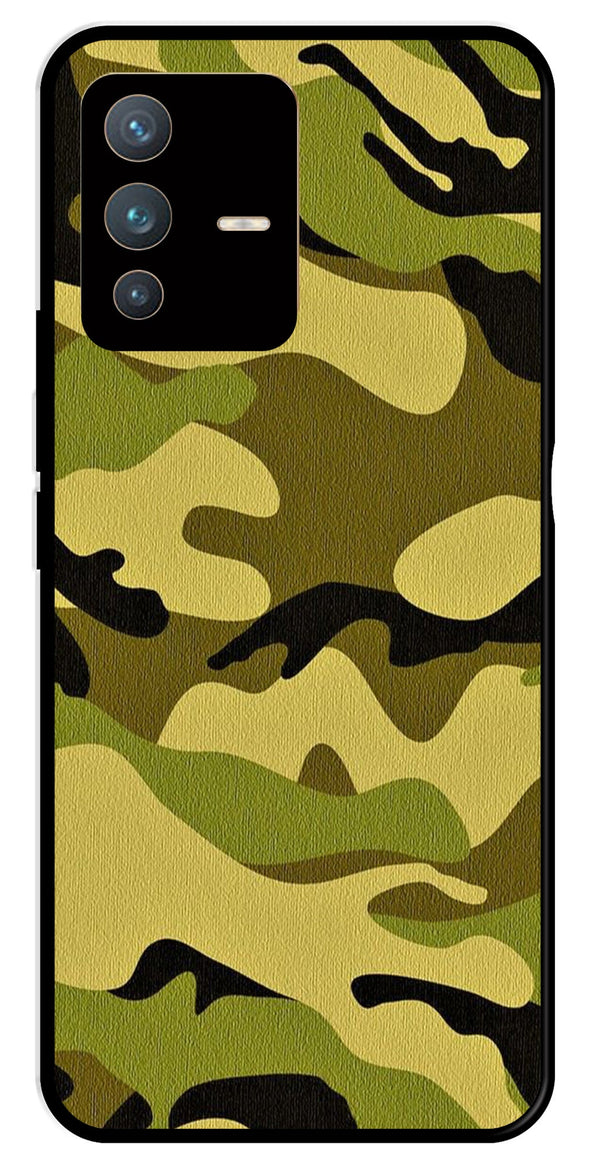 Army Pattern Metal Mobile Case for Vivo V23 Pro 5G   (Design No -35)