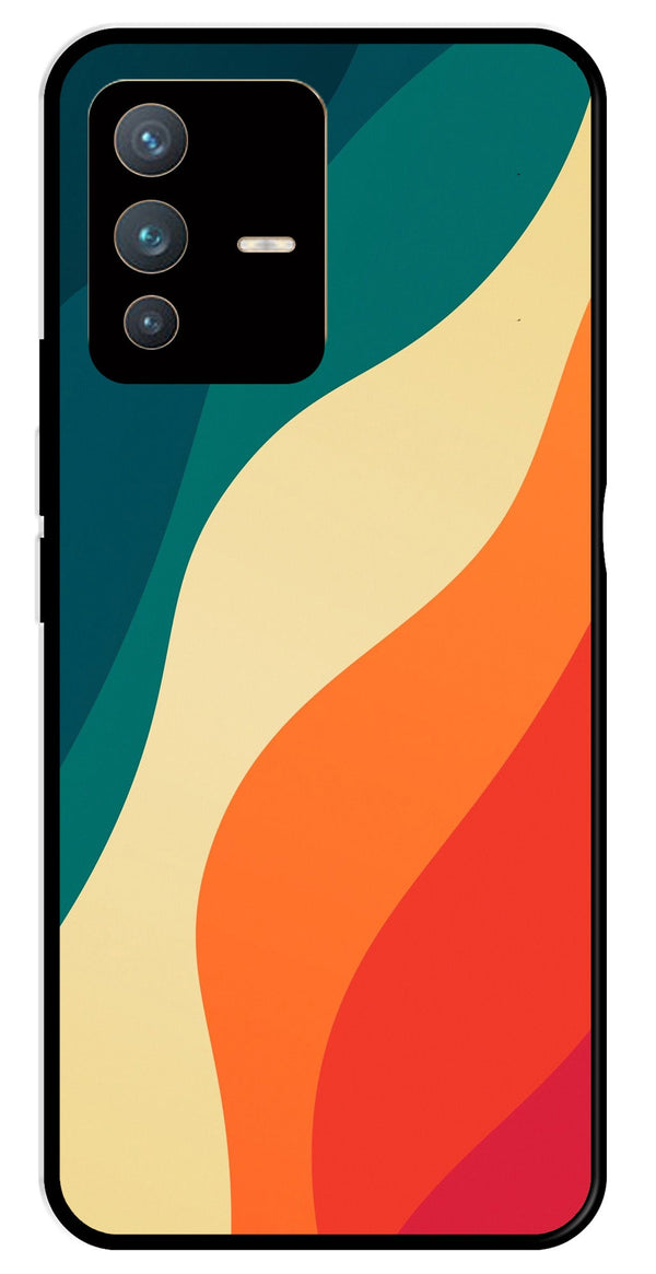 Muted Rainbow Metal Mobile Case for Vivo V23 Pro 5G   (Design No -39)