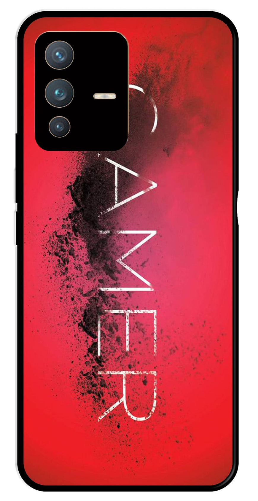 Gamer Pattern Metal Mobile Case for Vivo V23 Pro 5G   (Design No -41)