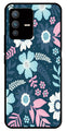 Flower Leaves Design Metal Mobile Case for Vivo V23 Pro 5G   (Design No -50)