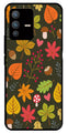Leaves Design Metal Mobile Case for Vivo V23 Pro 5G   (Design No -51)