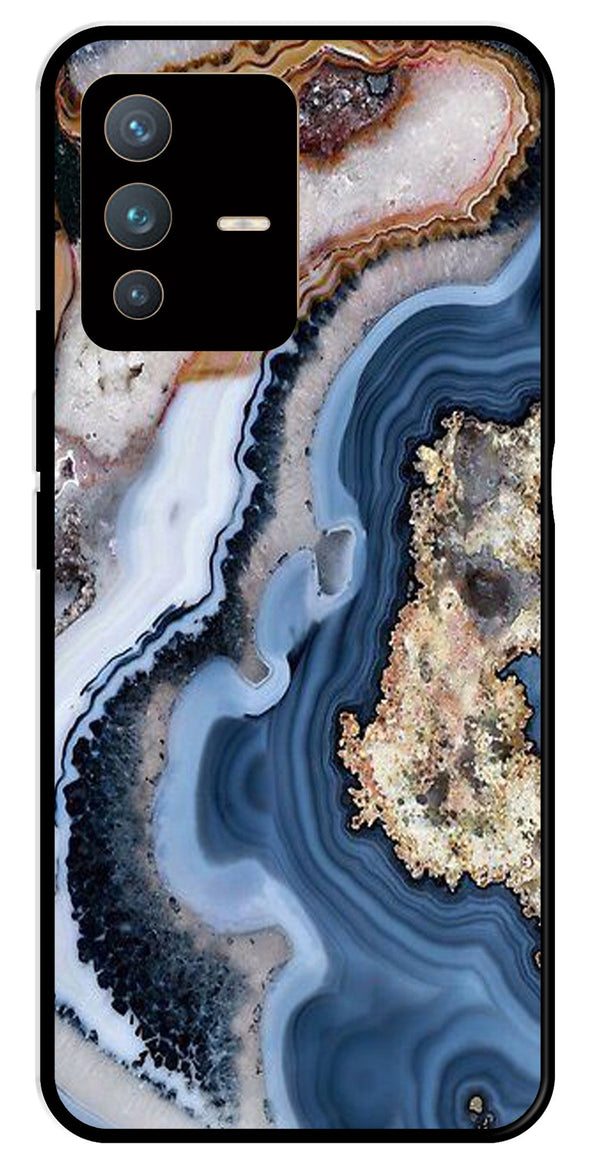 Marble Design Metal Mobile Case for Vivo V23 Pro 5G   (Design No -53)