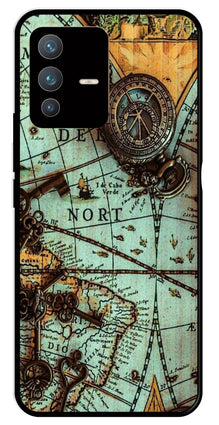 Map Design Metal Mobile Case for Vivo V23 Pro 5G