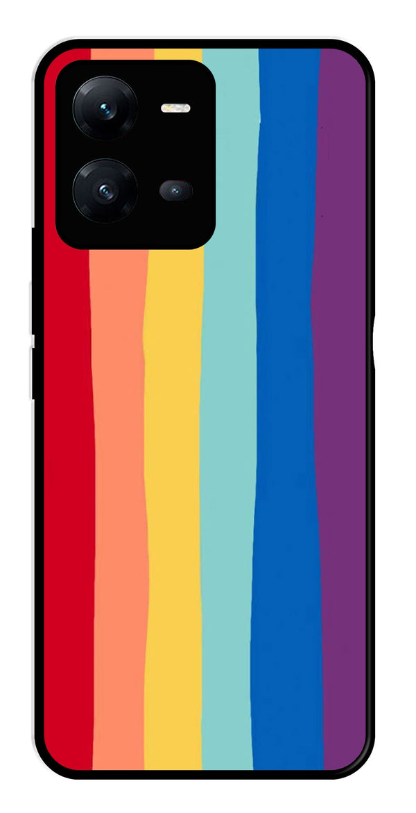 Rainbow MultiColor Metal Mobile Case for Vivo V25 5G   (Design No -03)