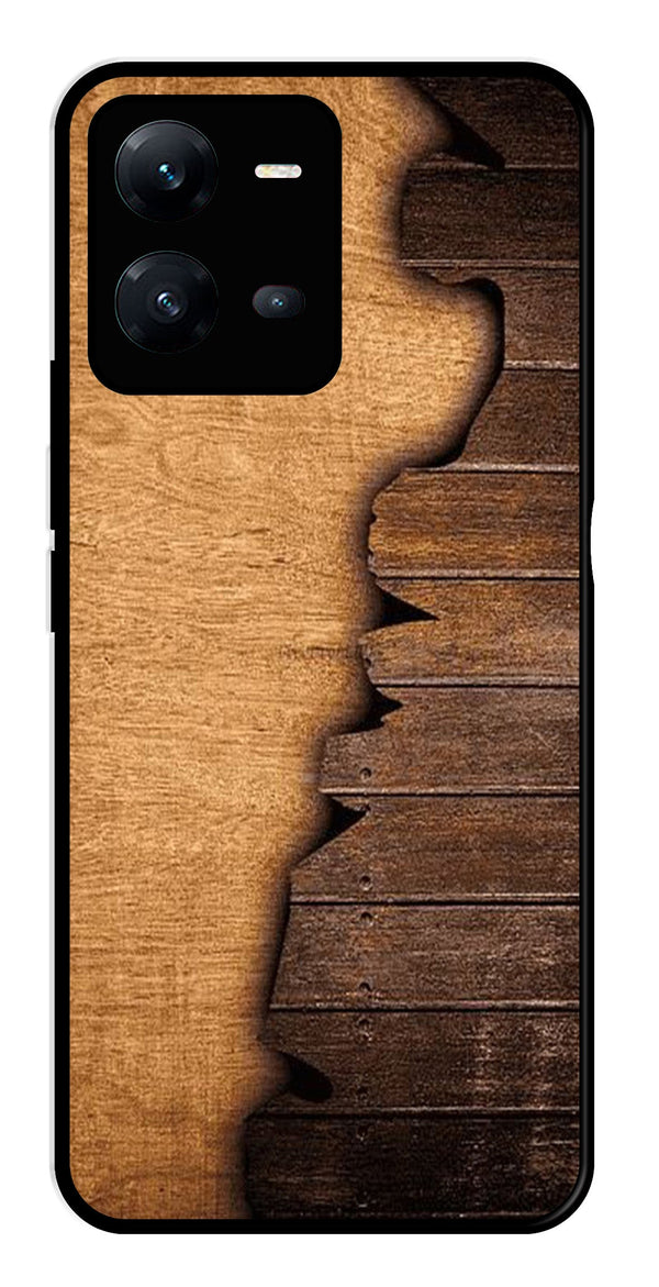 Wooden Design Metal Mobile Case for Vivo V25 5G   (Design No -13)