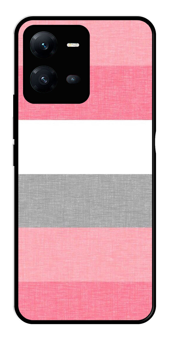 Pink Pattern Metal Mobile Case for Vivo V25 5G   (Design No -23)