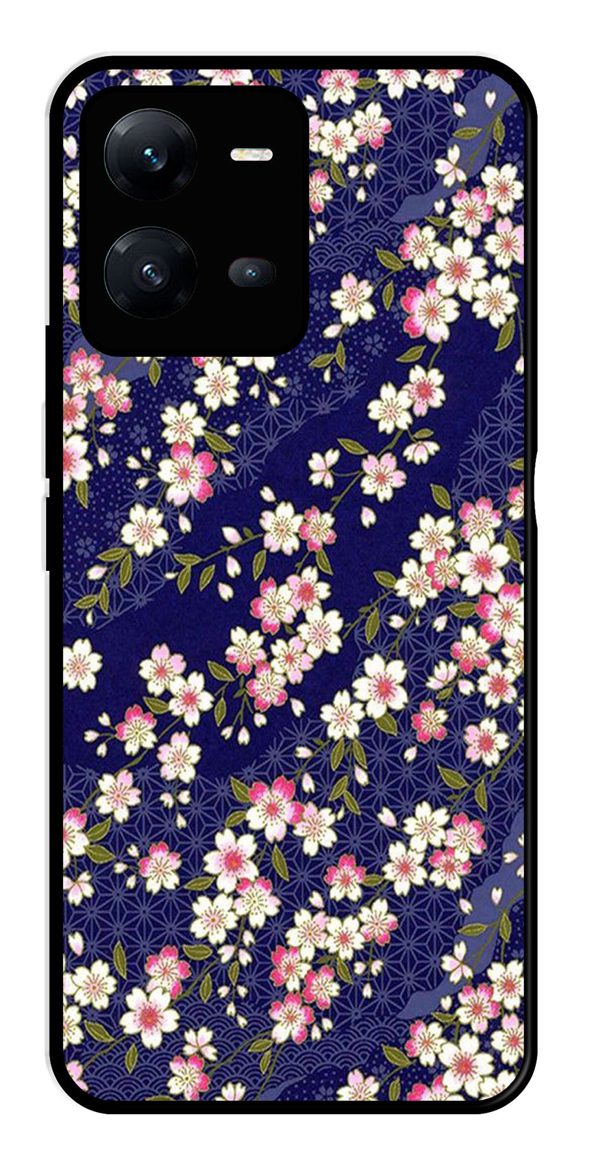 Flower Design Metal Mobile Case for Vivo V25 5G   (Design No -25)