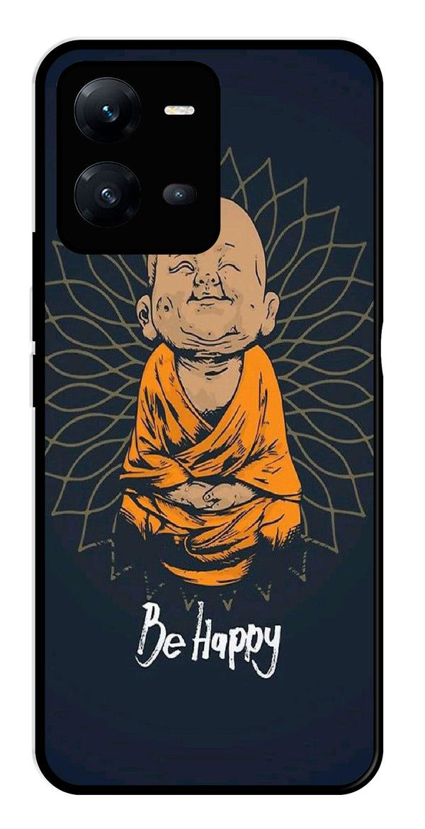 Be Happy Metal Mobile Case for Vivo V25 5G   (Design No -27)